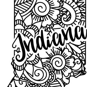 Indiana state shape mandala zentangle counted cross stitch pattern digital pdf