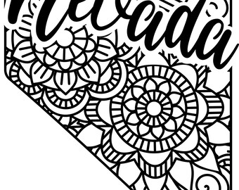 Nevada state shape mandala zentangle counted cross stitch pattern digital pdf