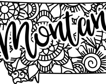 Montana state shape mandala zentangle counted cross stitch pattern digital pdf