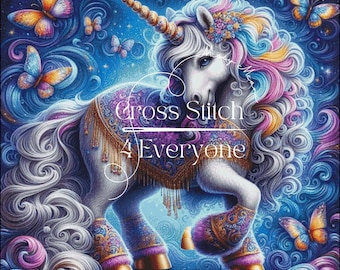 Fantasy Unicorn Counted Cross Stitch Pattern (Digital PDF)