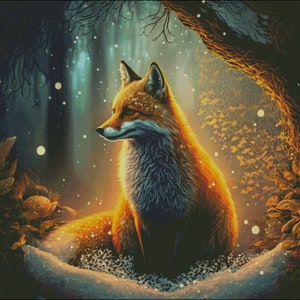 Red Fox in Woods Counted Cross Stitch Pattern Digital Pdf - Etsy