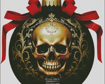 Gothic Skull Ornament Cross Stitch Pattern (Digital PDF)