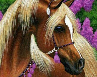 Sorrel Arabian horse flaxen mane counted cross stitch pattern PDF