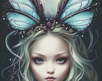 Fairy Girl Counted Cross Stitch Pattern: Whimsical Fae Fantasy (Digital PDF)