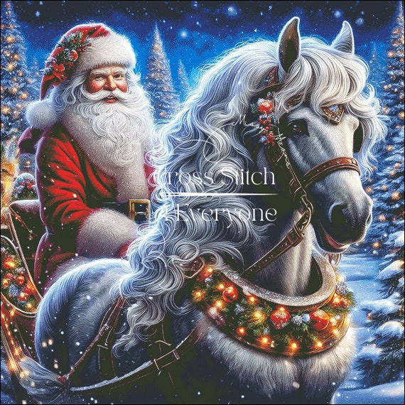 Counted Cross Stitch Kits Christmas Holiday SLEIGH RIDE Picture Horse Sew  NEW