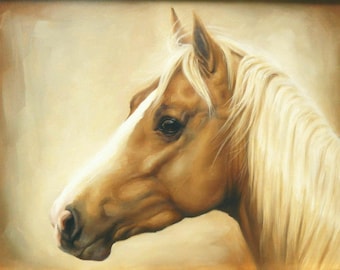 Quarter horse palomino western equine counted cross stitch pattern