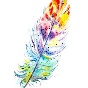 Watercolor Bird Feather counted cross stitch pattern pdf