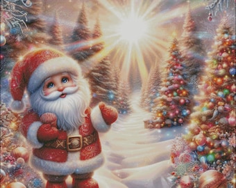 Adorable santa claus all decked out for christmas counted cross stitch pattern digital pdf