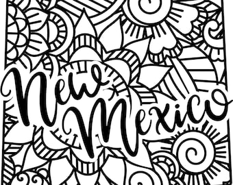 New Mexico state shape mandala zentangle counted cross stitch pattern digital pdf