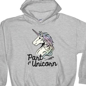 Part Unicorn Hoodie Women, Unisex Unicorn Sweatshirt, Unicorn Sweater Womens, Unicorn Gift For Woman Adults, Unicorn Clothes For Women