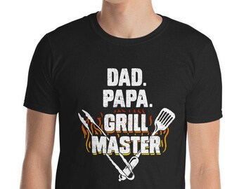 Dad Papa Grill Master T Shirt Mens BBQ Shirt Gift BBQ Lover Shirt Fathers Day Gift Birthday Gift Idea Shirt Funny Quote Tshirt For Dads