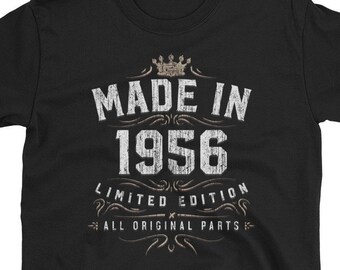 Made in 1956 T-Shirt Born 63rd Year Birthday Age Present Vintage Funny Mens Gift Made in 1956 T-Shirt Born 63rd Year Birthday Age Present Vintage Funny Mens Gift