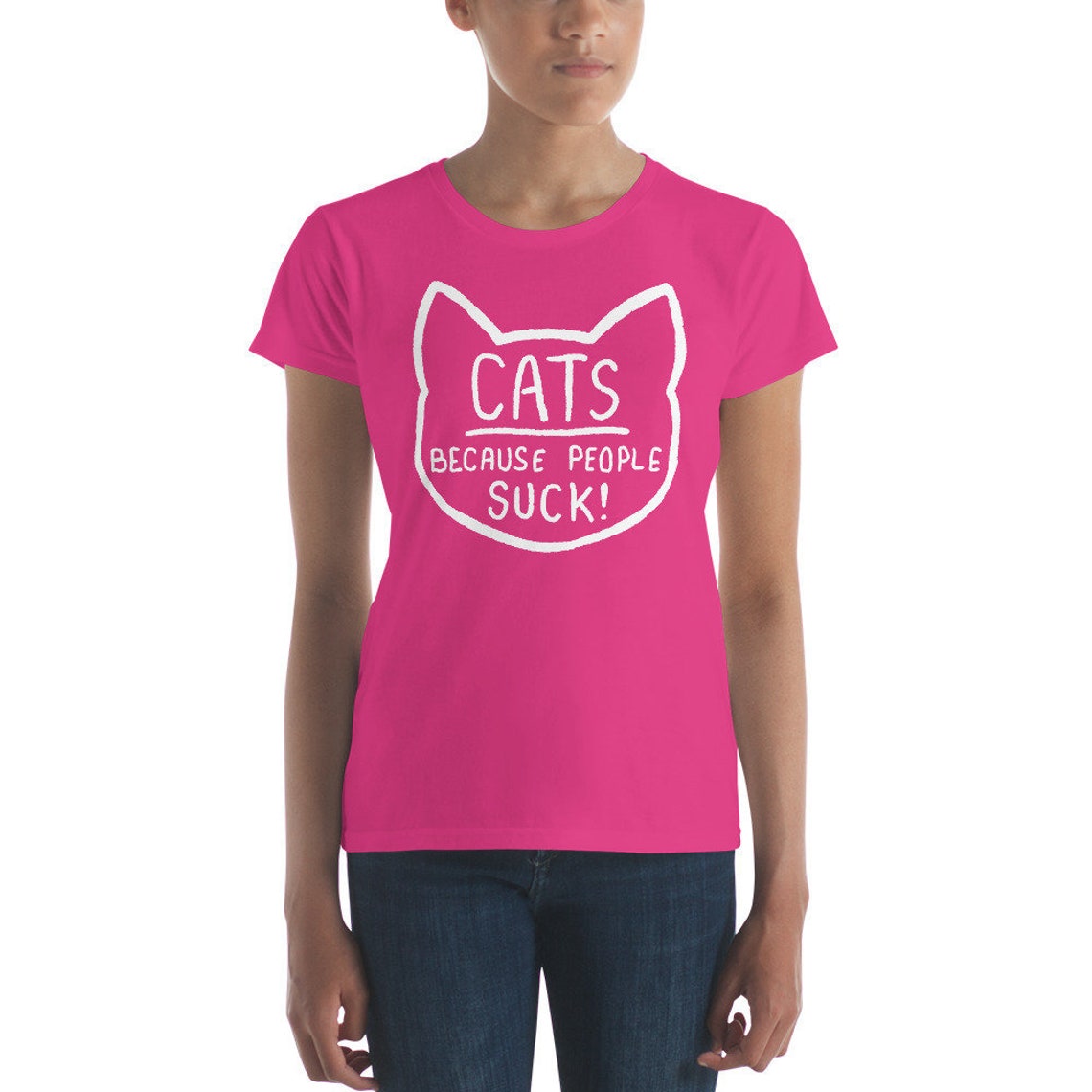 Women's Cat Tshirt Gift Funny Cat Owner Shirt Cat Lover Etsy