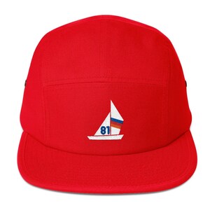 5 Panel Camper Cap Cap Embroidered/Embroidered Boat/Boat image 7