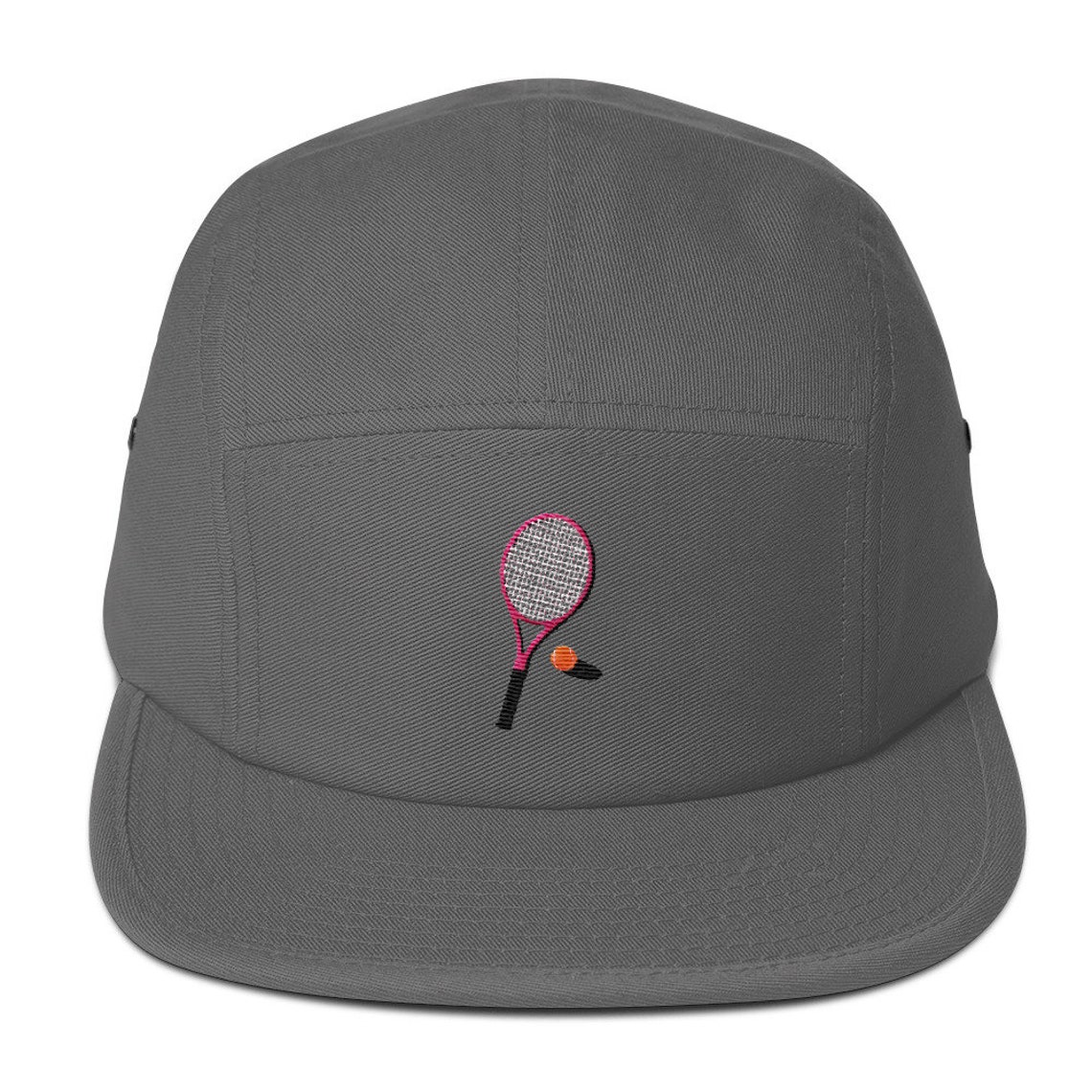 Unisex 5 Panel Cap / Hat With Embroidered Tennis Racket Etsy