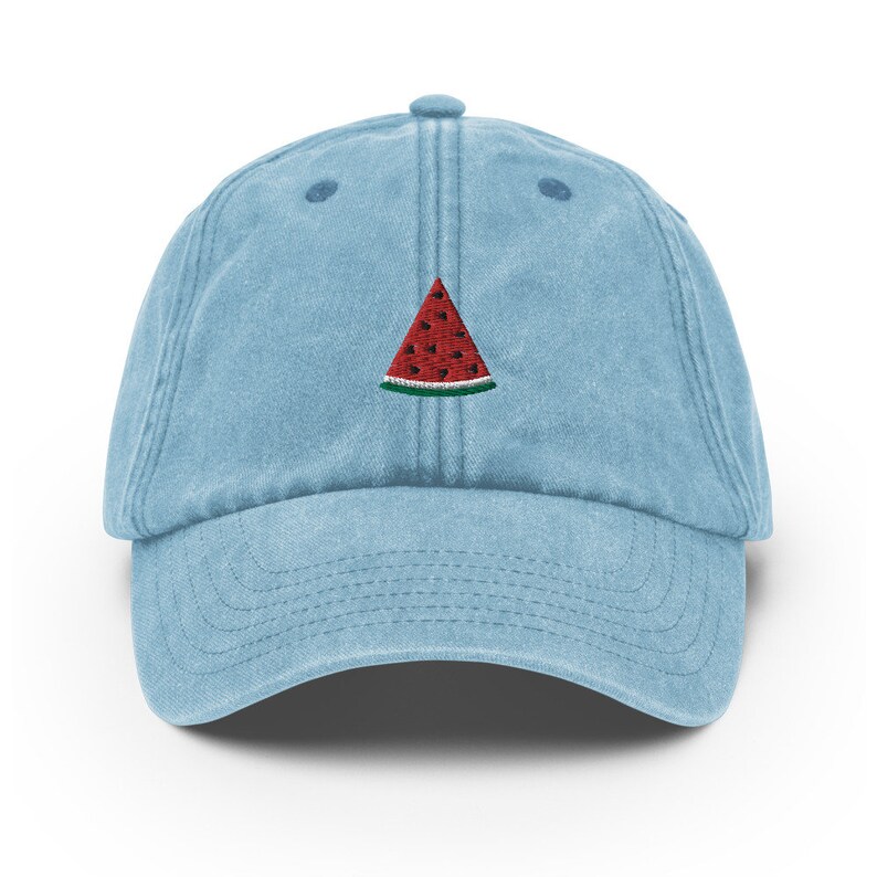 Unisex Vintage Dad Hat embroidered with Melon Slice image 5