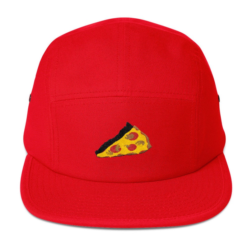 5 Panel Camper Cap Cap Embroidered/Embroidered Pizza image 7