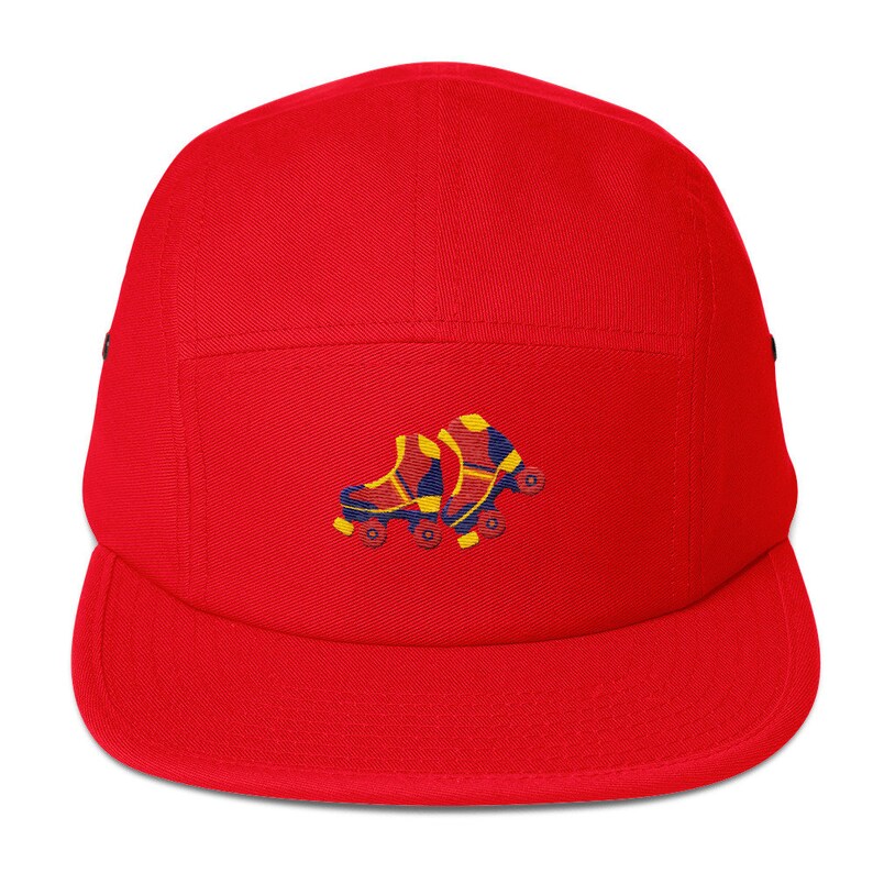 5 Panel Camper Cap Cap Embroidered/Embroidered Roller Skates/Roller Skates image 7