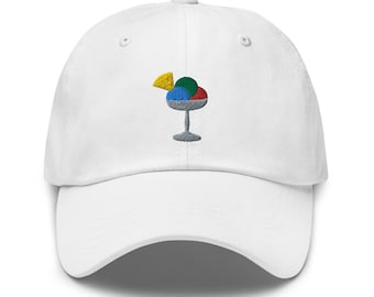 Unisex Dad Hat / Baseball Cap Embroidered With Sundae / Cup Of Icecream