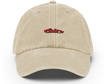 Vintage Hat embroidered with Sports Car