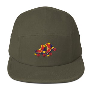 5 Panel Camper Cap Cap Embroidered/Embroidered Roller Skates/Roller Skates image 4