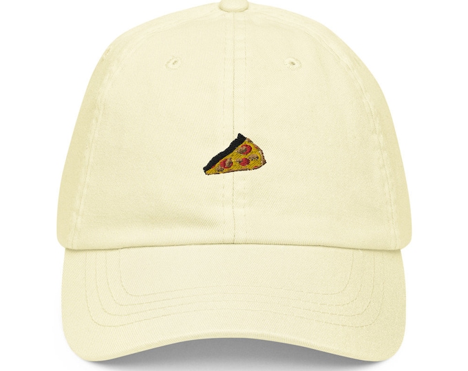 Unisex Dad Hat / Baseball Cap Pastel Embroidered with Pizza