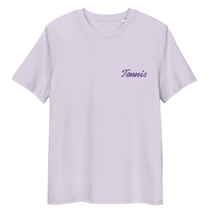 Unisex organic cotton t-shirt embroidered &quot;Tennis&quot;