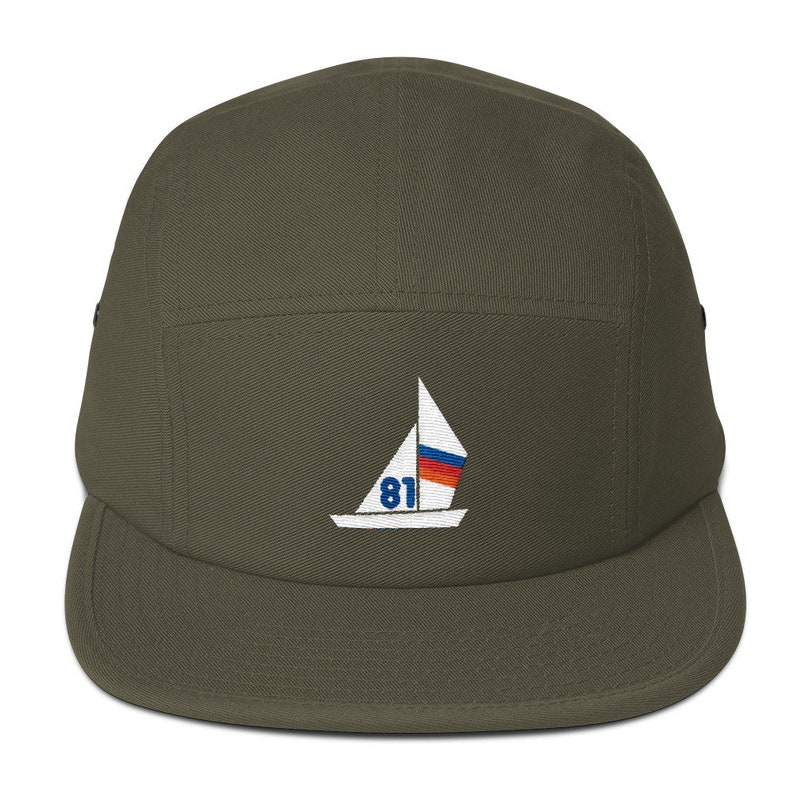 5 Panel Camper Cap Cap Embroidered/Embroidered Boat/Boat image 4