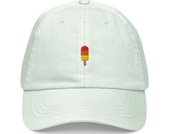 Unisex Dad Hat / Baseball Cap Pastel Embroidered with Ice / Popsicle