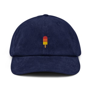 Corduroy hat embroidered with Popsicle