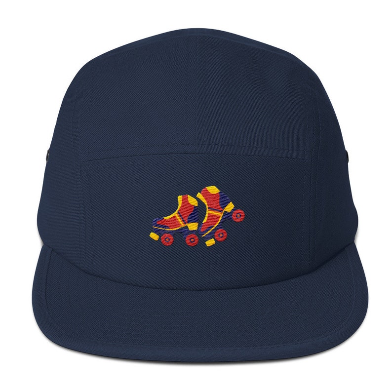 5 Panel Camper Cap Cap Embroidered/Embroidered Roller Skates/Roller Skates image 5