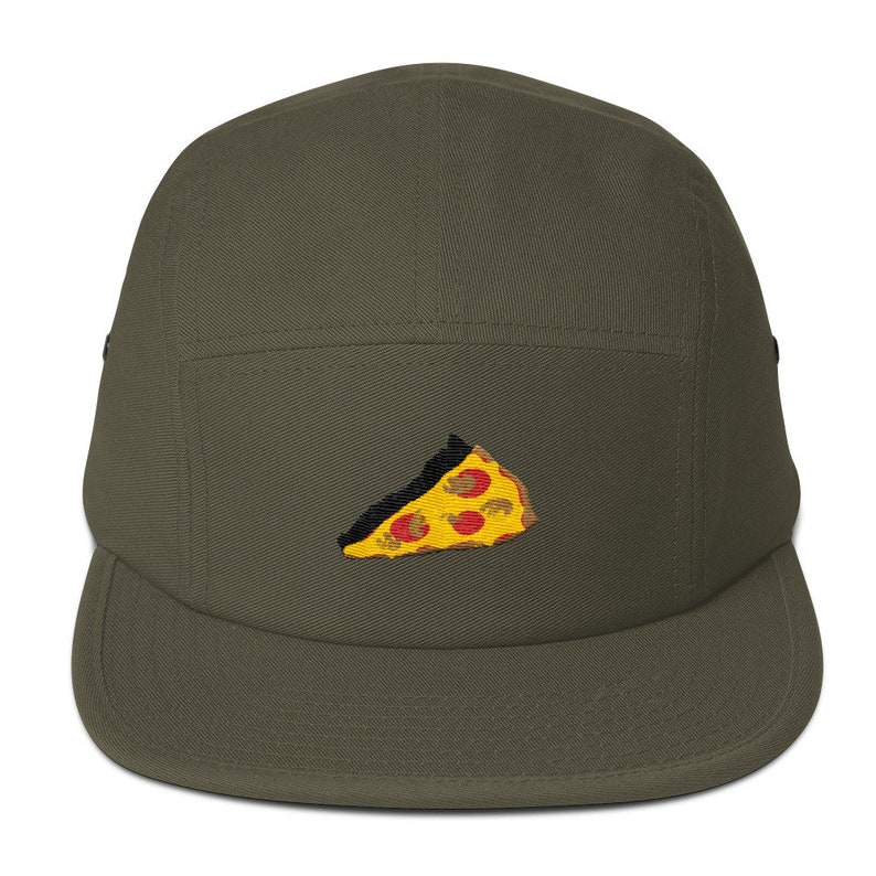 5 Panel Camper Cap Cap Embroidered/Embroidered Pizza image 4