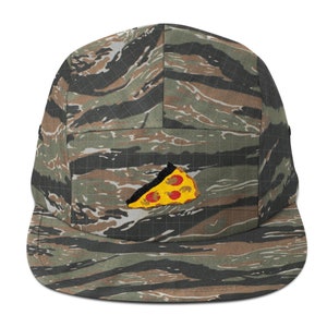 5 Panel Camper Cap Cap Embroidered/Embroidered Pizza image 2