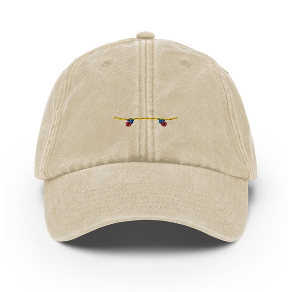 Vintage Style Dad Hat embroidered with Skateboard