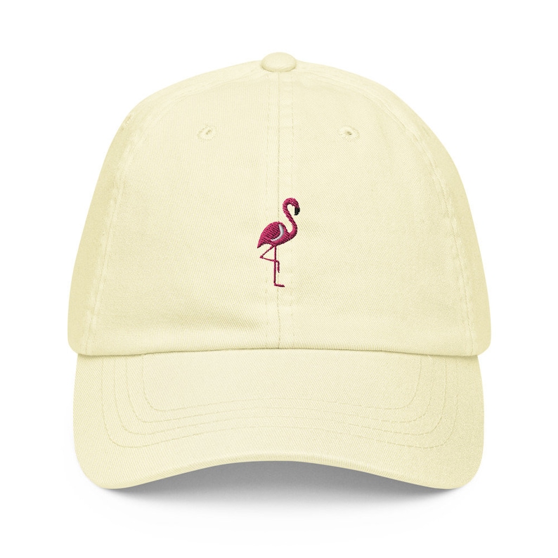 Unisex Dad Hat / Baseball Cap Pastel Embroidered with Flamingo image 4