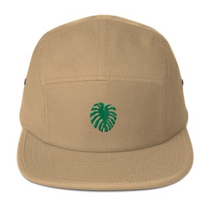 Unisex 5 panel cap / hat with embroidered monstera image 6