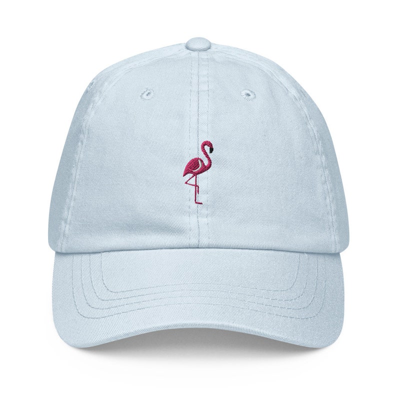 Unisex Dad Hat / Baseball Cap Pastel Embroidered with Flamingo image 2