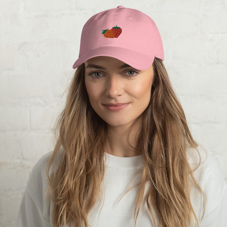 Unisex Dad Hat / Baseball Cap Embroidered with Strawberries / Strawberries image 2