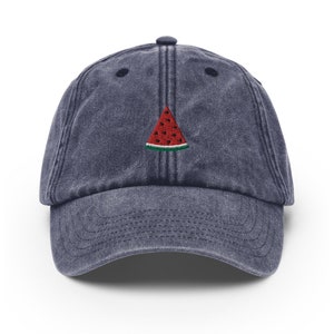 Unisex Vintage Dad Hat embroidered with Melon Slice image 3