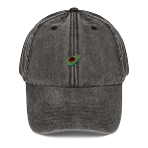 Unisex Vintage Style Cap / Dad Hat / Baseball Cap Embroidered Avocado image 1