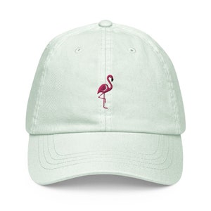 Unisex Dad Hat / Baseball Cap Pastel Embroidered with Flamingo image 1