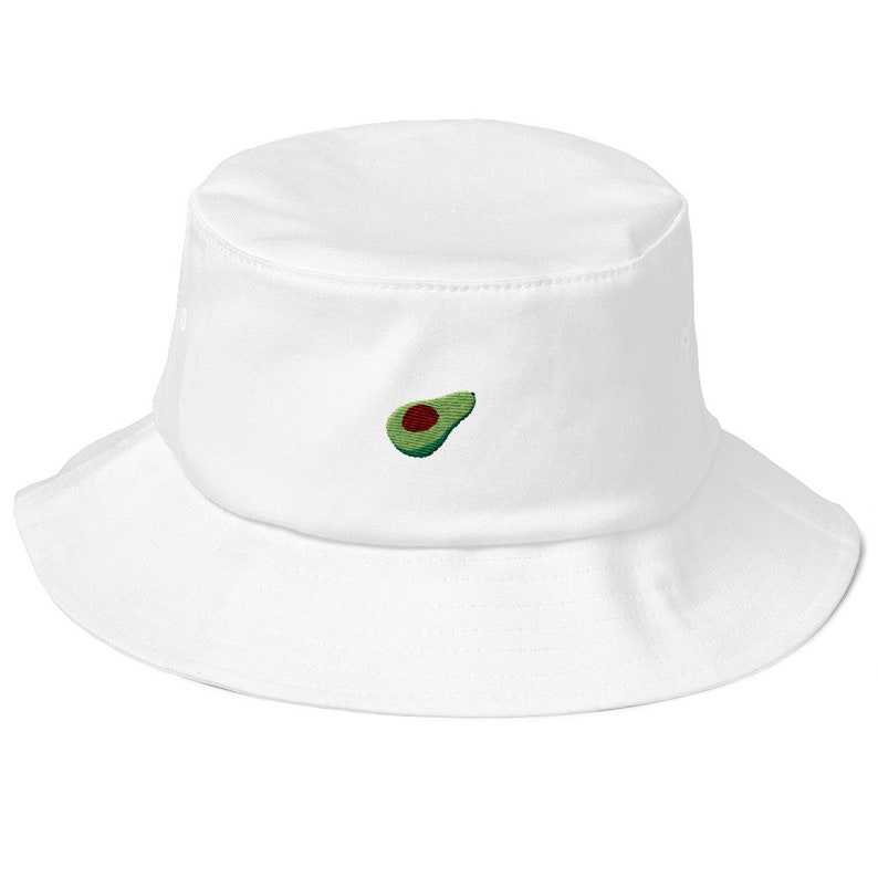 Old School Bucket Hat with embroidered avocado image 2