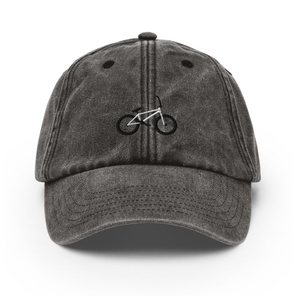 Unisex Vintage-Style-Cap / Dad Hat / Baseball Cap besticktem BMX/Motorcross Bicycle