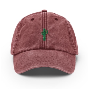 Unisex vintage style cap / dad hat / baseball cap embroidered cactus / succulent