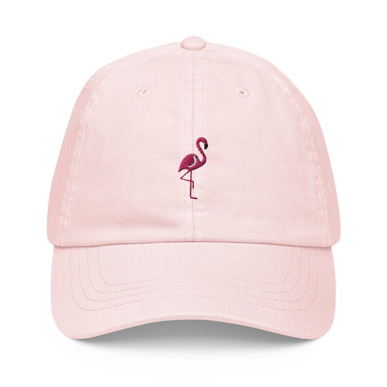 Unisex Dad Hat / Baseball Cap Pastel Embroidered with Flamingo image 3