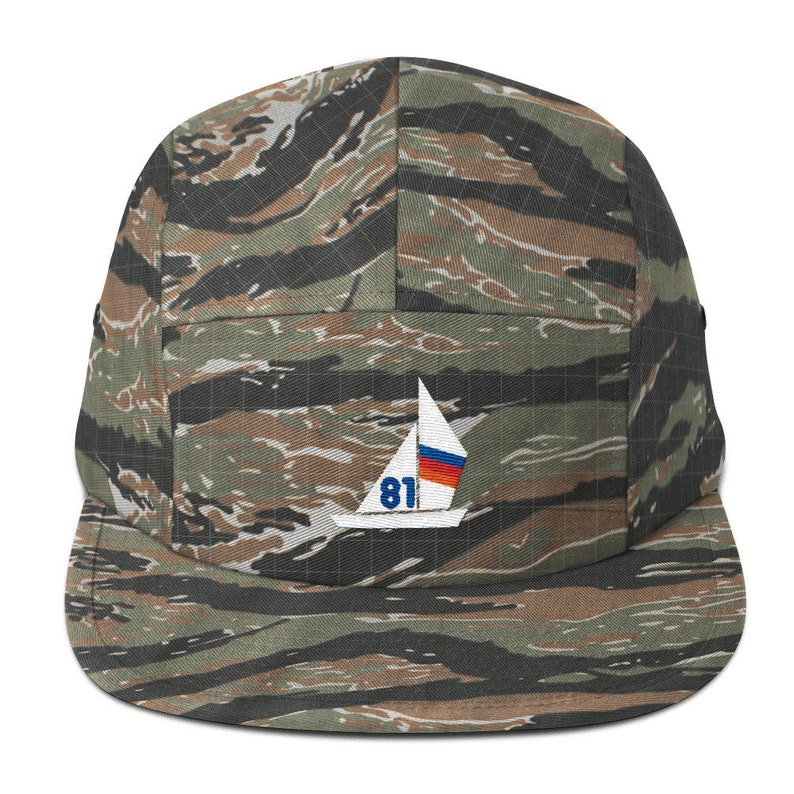 5 Panel Camper Cap Cap Embroidered/Embroidered Boat/Boat image 2