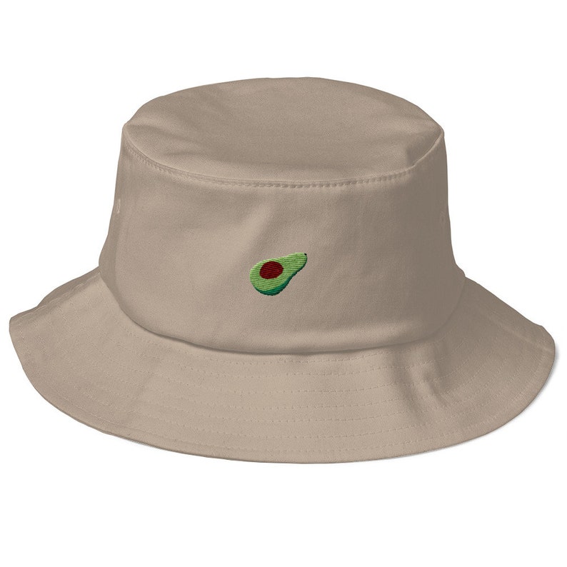 Old School Bucket Hat with embroidered avocado image 1