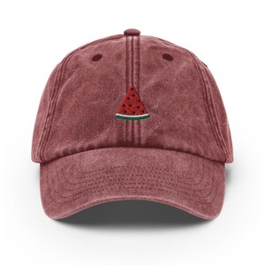 Unisex Vintage Dad Hat embroidered with Melon Slice image 4