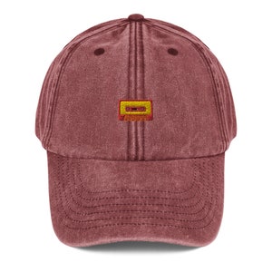Unisex vintage style cap / dad hat / baseball cap embroidered with cassette / tape