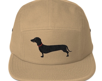 5 Panel Camper Cap Cap Embroidered/Embroidered Dachshund/Dachshund/Dachshund